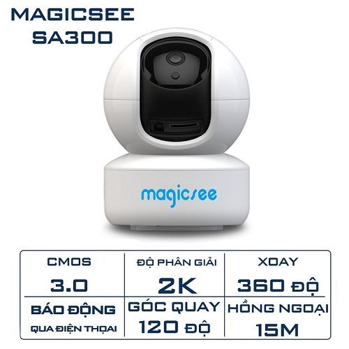 Camera IP Wifi Magicsee SA300 (3MP) Độ Phân Giải QHD 2K Xoay 360 Độ
