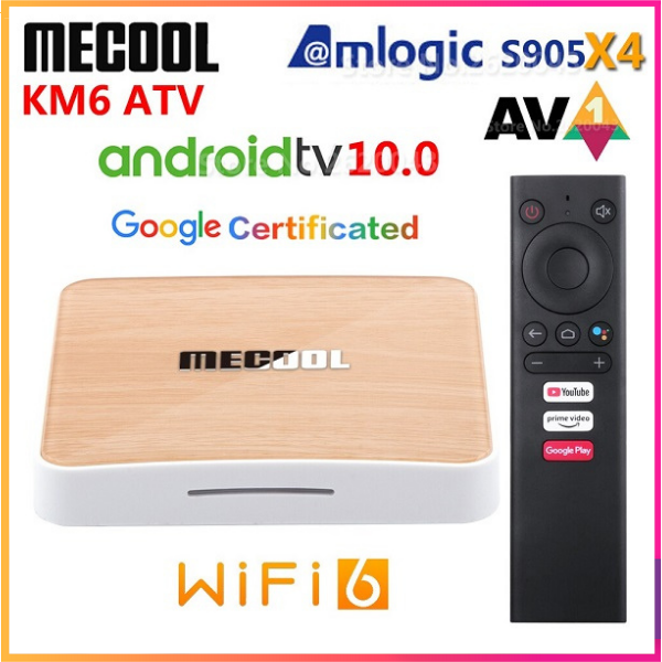 Mecool KM6 Ram 4G/64G Amlogic S905X4, AndroidTV 10 CE, Wifi 6 - Hàng Chính Hãng